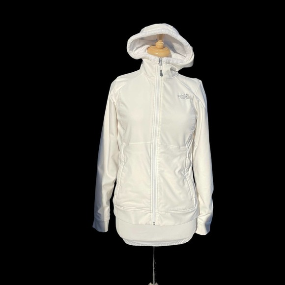The North Face White Hooded Softshell Lighweight Jacket - Women's Size Small - Picture 1 of 16